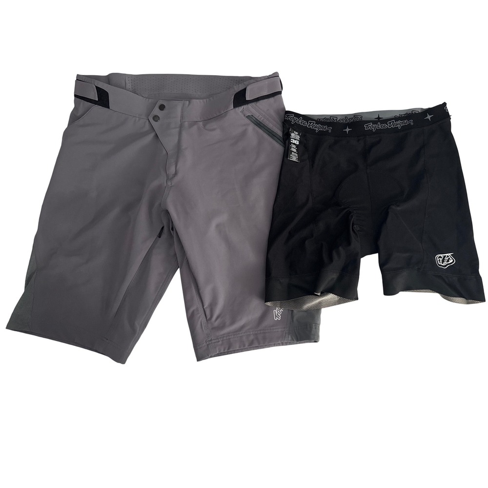 Troy Lee Designs Ruckus Mountain Bike Shorts Men's Gray Sz 36 WITH Padded Liner